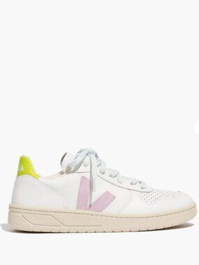 Madewell x Veja™ Leather & Suede V-10 Sneakers Pastel Neon Colorblock Size 38